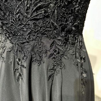 Picture of A-Line Sweetheart Neckline Lace-Up Open Back Floor-Length Chiffon Formal Occasions Lace Embroidery