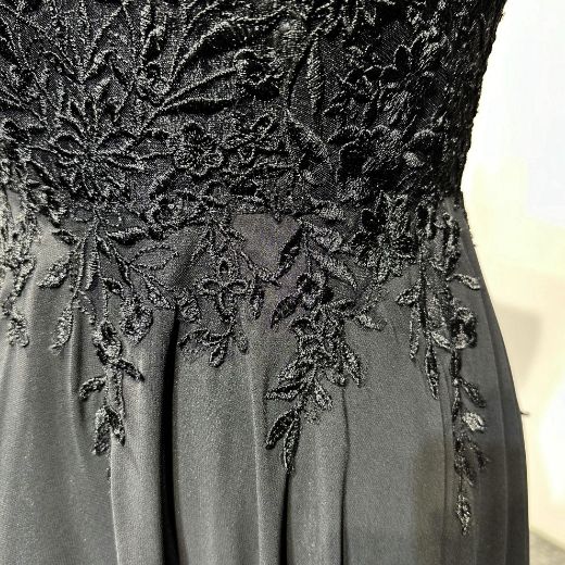 Picture of A-Line Sweetheart Neckline Lace-Up Open Back Floor-Length Chiffon Formal Occasions Lace Embroidery