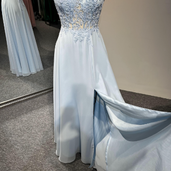 Picture of A-Line Sweetheart Neckline Floor-length Chiffon Evening gown Embroidery