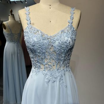 Picture of A-Line Sweetheart Neckline Floor-length Chiffon Evening gown Embroidery