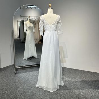 Picture of A-Line Asymmetrical Skirt Floor-Length Satin Wedding Embroidery