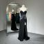 Picture of A-Line Sweetheart Neck Floral Embroidery High Leg Slit Evening Gown