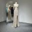 Picture of Straight Sweetheart Neck High Leg Slit Rhinestone Band Sequin Fabric Evening Dress