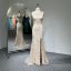 Picture of Mermaid Silhouette Strapless Sweetheart Neck Pink Floral Embroidery Tulle Fabric Prom Dress