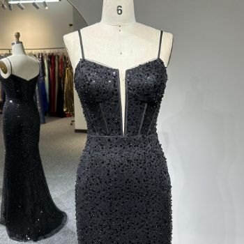 Picture of Bodycon Backless High Leg Split Sequin Fabric Prom Dress