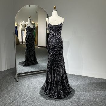 Picture of Mermaid Thin Straps Sweetheart Neck Sequins Beads Mesh Fabric Formal Dress