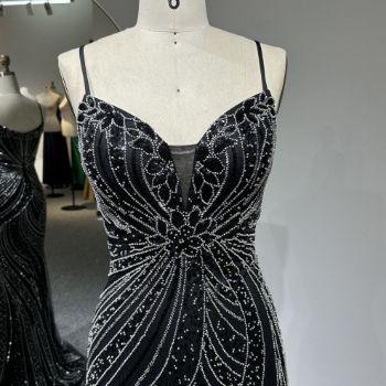 Picture of Mermaid Thin Straps Sweetheart Neck Sequins Beads Mesh Fabric Formal Dress