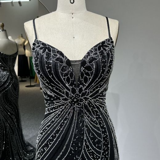 Picture of Mermaid Thin Straps Sweetheart Neck Sequins Beads Mesh Fabric Formal Dress