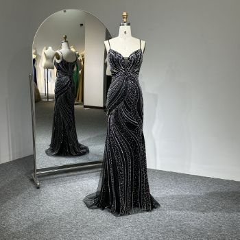 Picture of Mermaid Thin Straps Sweetheart Neck Sequins Beads Mesh Fabric Formal Dress