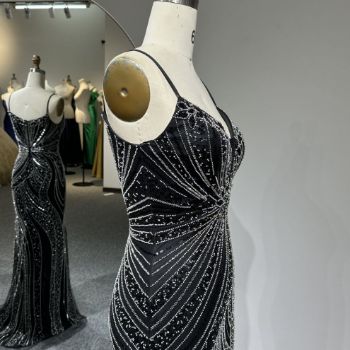 Picture of Mermaid Thin Straps Sweetheart Neck Sequins Beads Mesh Fabric Formal Dress